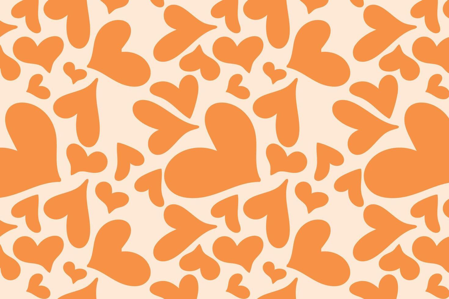 Vector love heart pattern, vector hand drawn Valentine's Day pattern, Valentine's Day background.