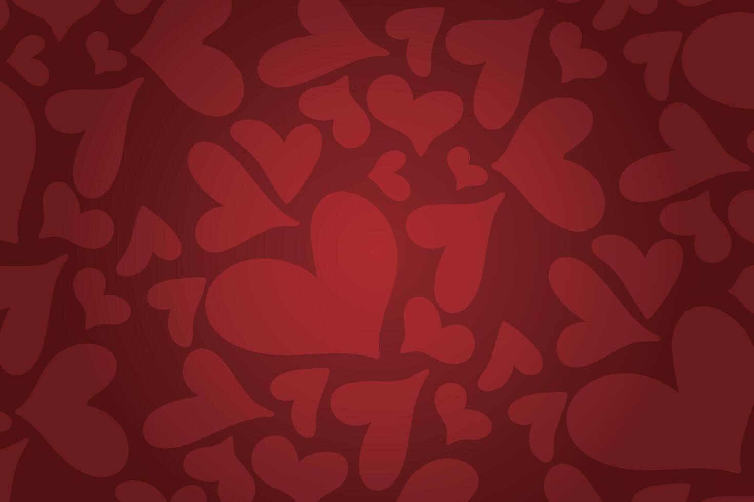 Vector love heart pattern, vector hand drawn Valentine's Day pattern, Valentine's Day background.