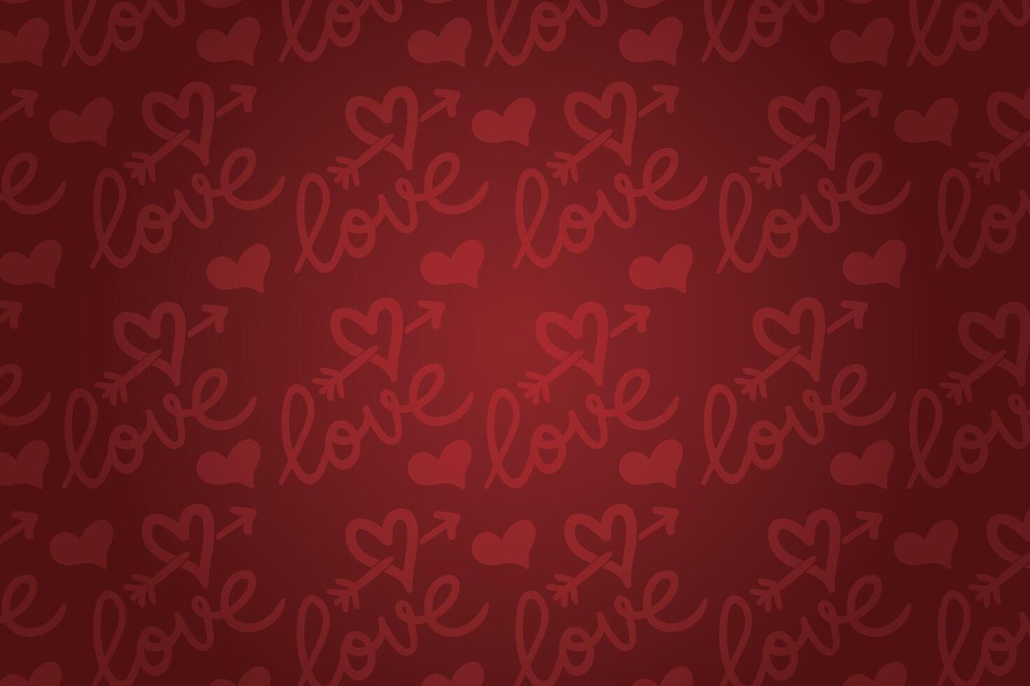 Vector love heart pattern, vector hand drawn Valentine's Day pattern, Valentine's Day background.