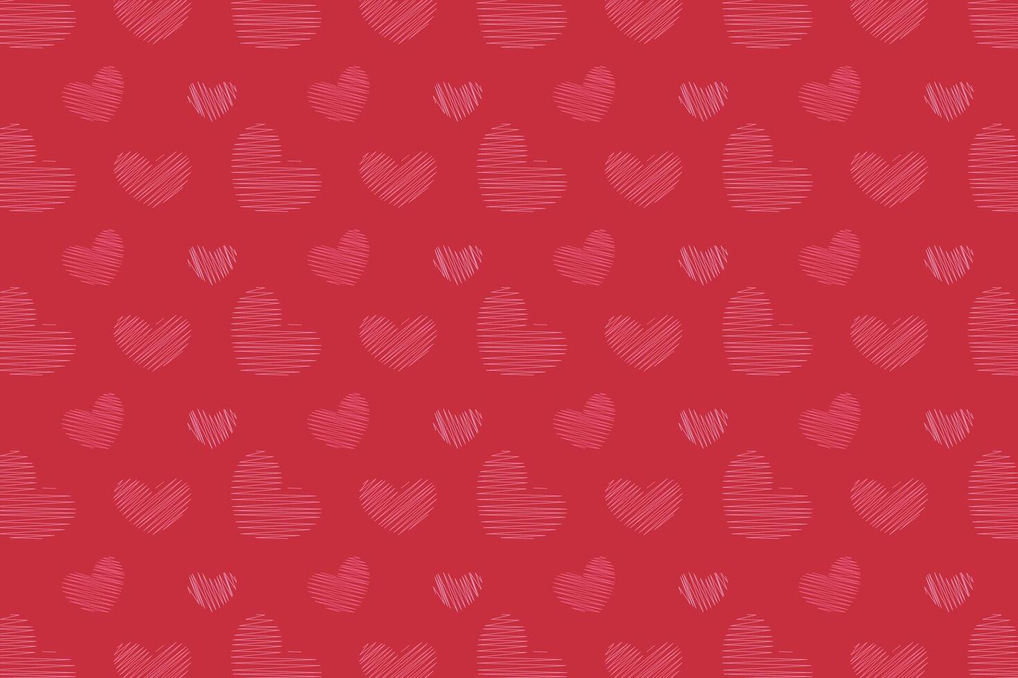 Vector love heart pattern, vector hand drawn Valentine's Day pattern