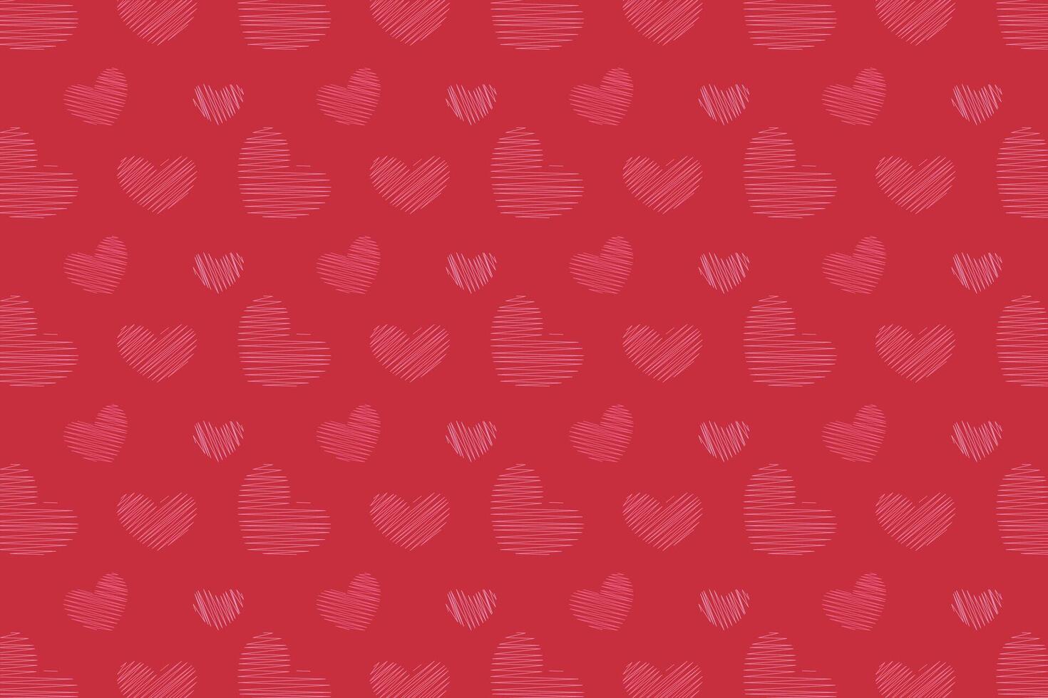 Vector love heart pattern, vector hand drawn Valentine's Day pattern