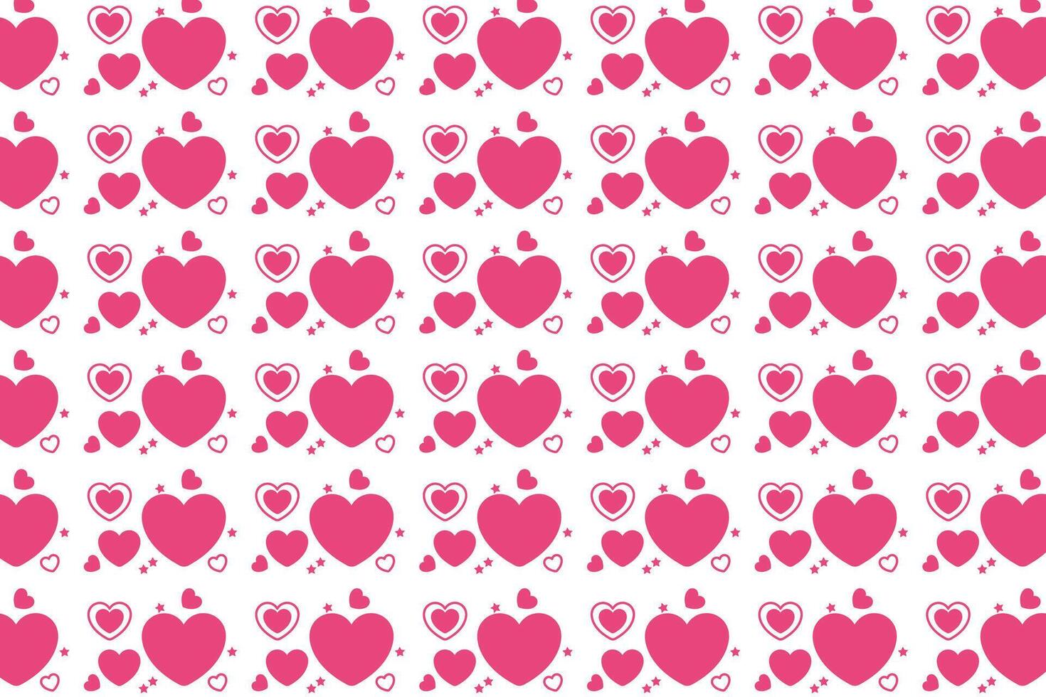 Vector love heart pattern, vector hand drawn Valentine's Day pattern, Valentine's Day background.