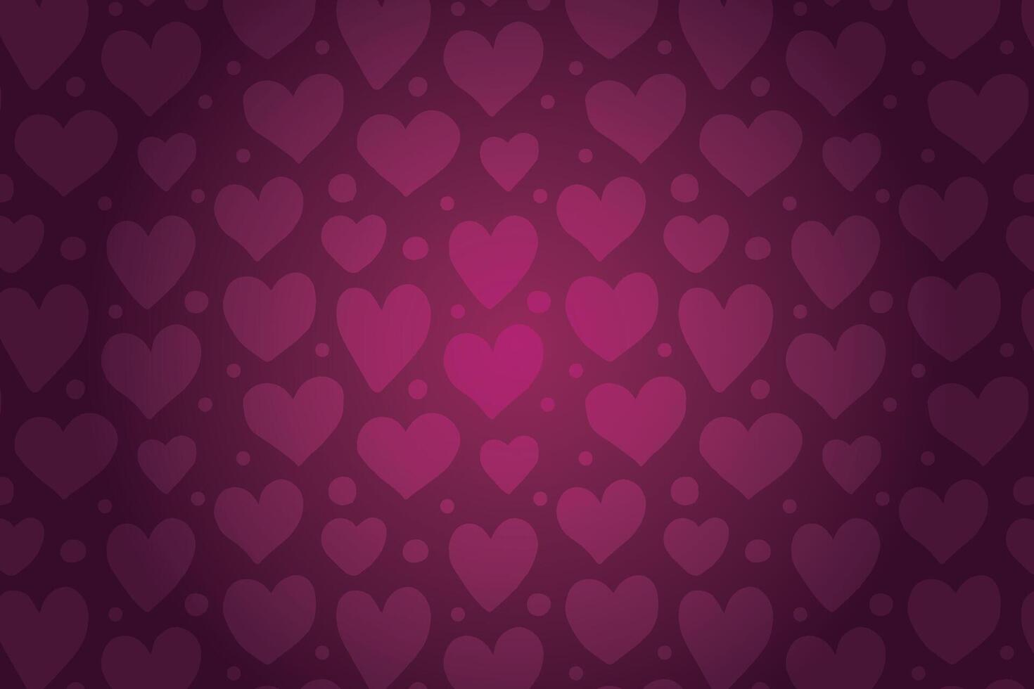 Vector love heart pattern, vector hand drawn Valentine's Day pattern
