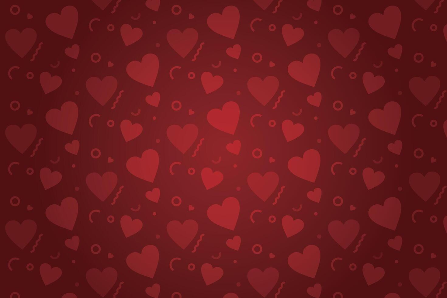 Vector love heart pattern, vector hand drawn Valentine's Day pattern