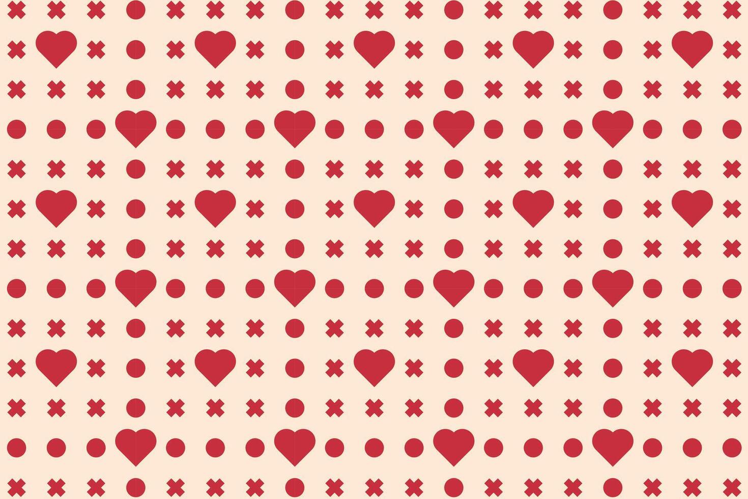 Vector love heart pattern, vector hand drawn Valentine's Day pattern, Valentine's Day background.