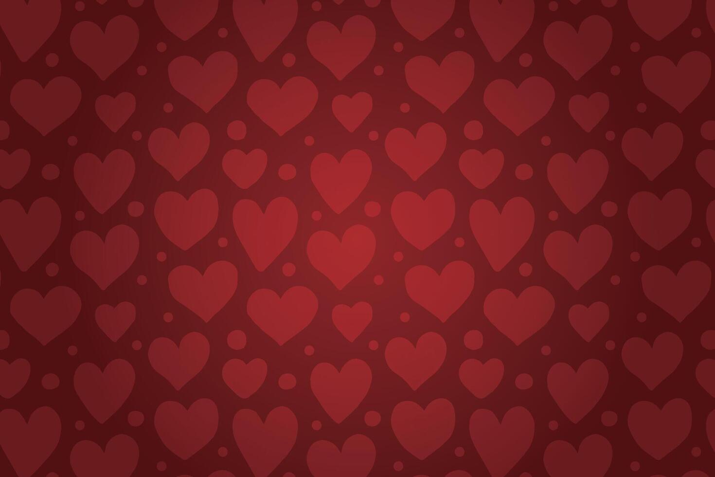 Vector love heart pattern, vector hand drawn Valentine's Day pattern