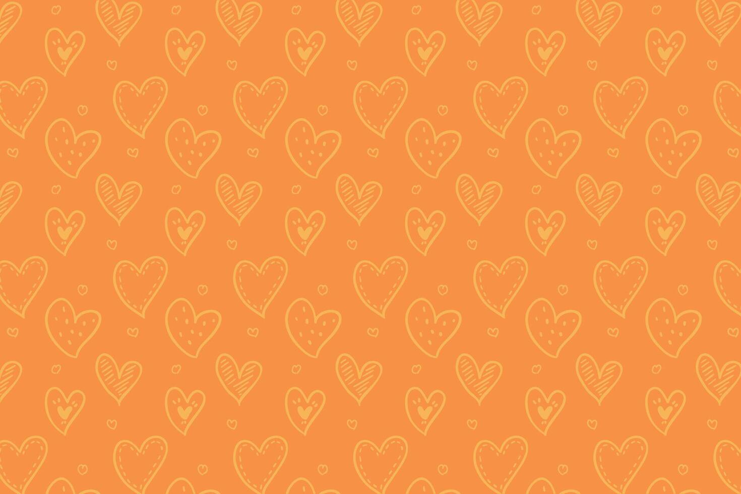 Vector love heart pattern, vector hand drawn Valentine's Day pattern