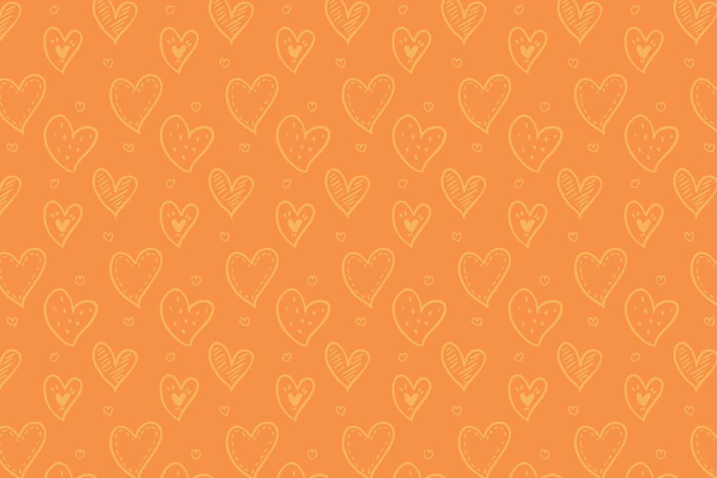 Vector love heart pattern, vector hand drawn Valentine's Day pattern