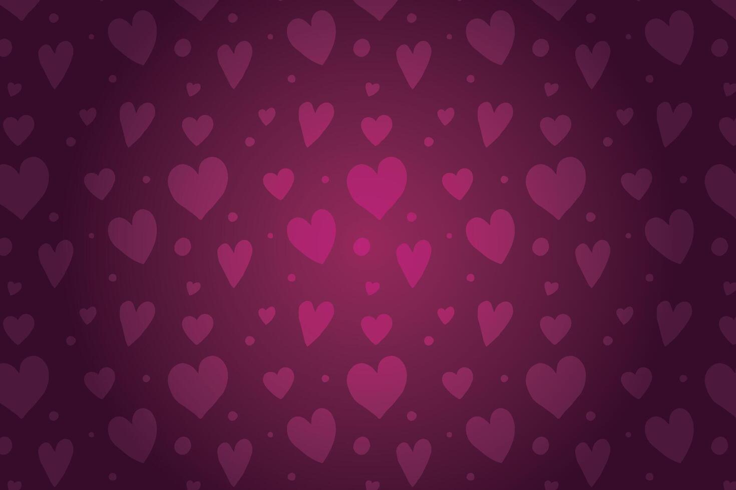 Vector love heart pattern, vector hand drawn Valentine's Day pattern