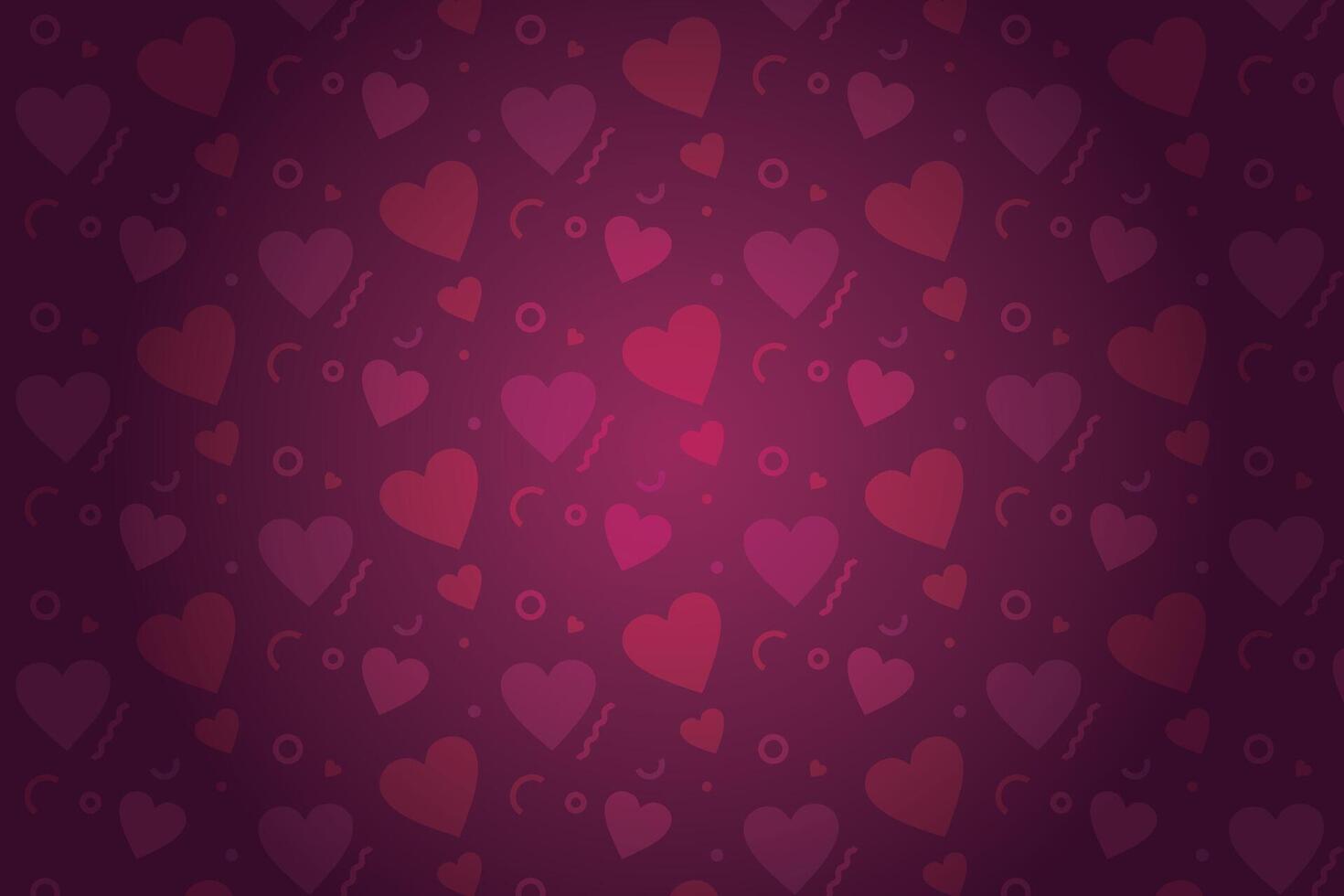 Vector love heart pattern, vector hand drawn Valentine's Day pattern