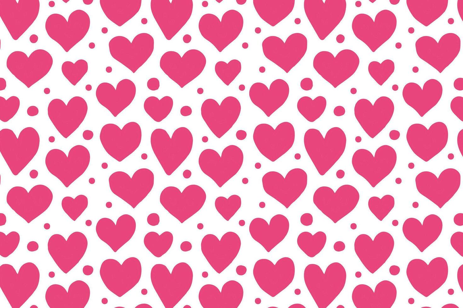 Vector love heart pattern, vector hand drawn Valentine's Day pattern