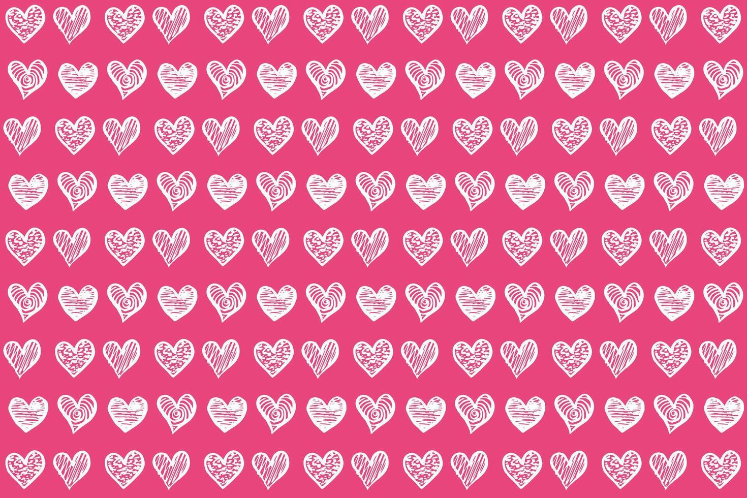 Vector love heart pattern, vector hand drawn Valentine's Day pattern