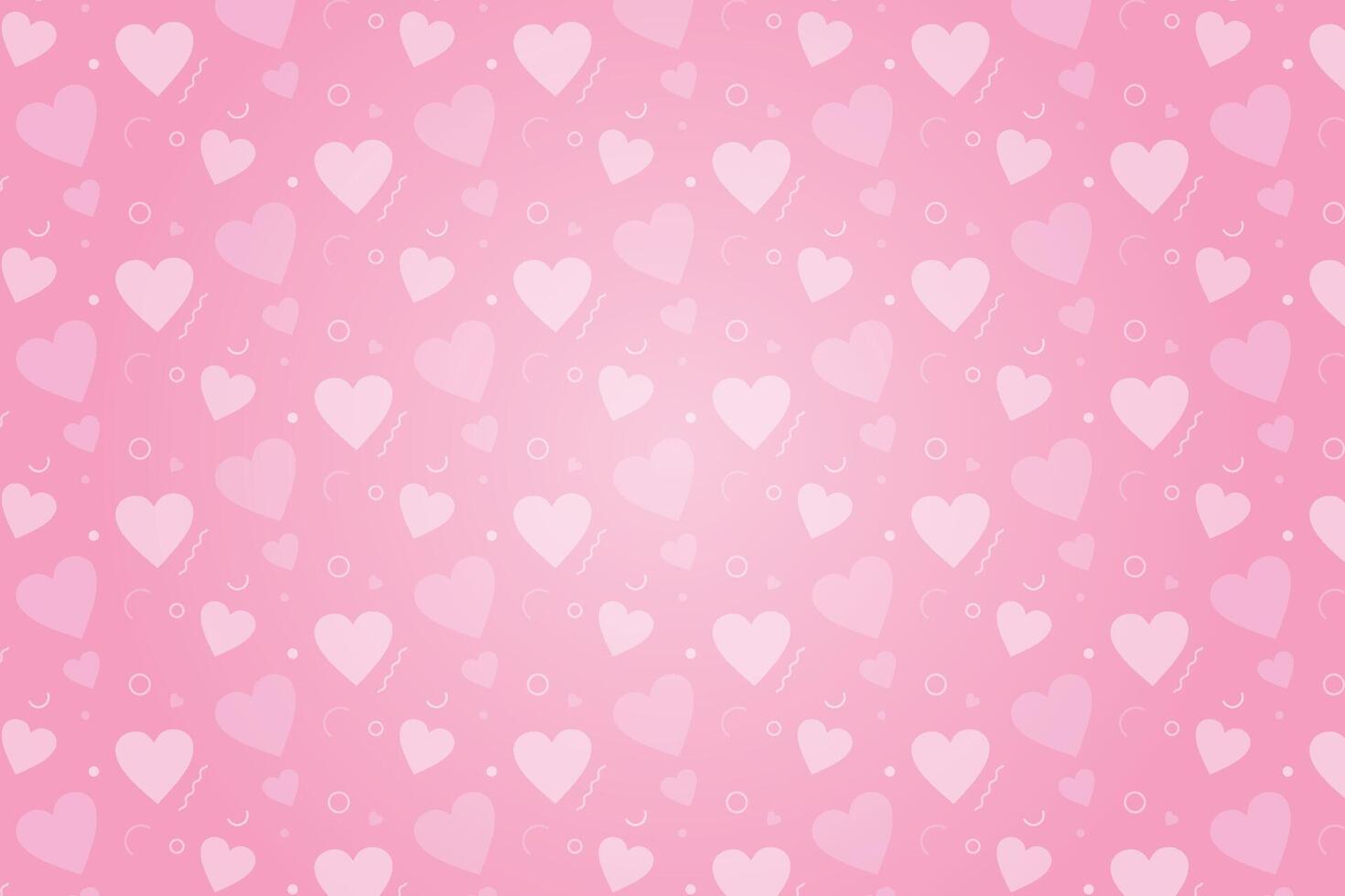 Vector love heart pattern, vector hand drawn Valentine's Day pattern
