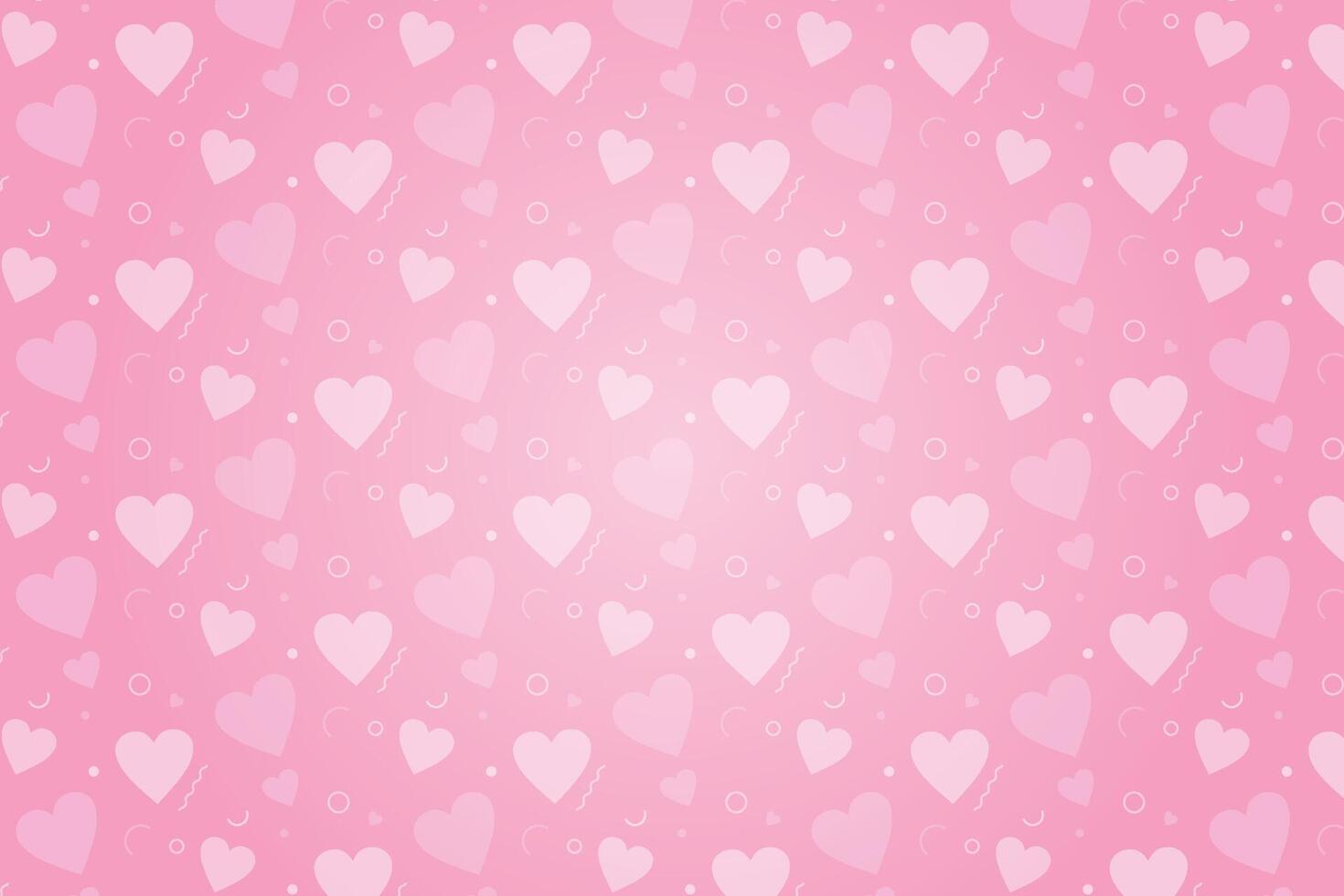 Vector love heart pattern, vector hand drawn Valentine's Day pattern