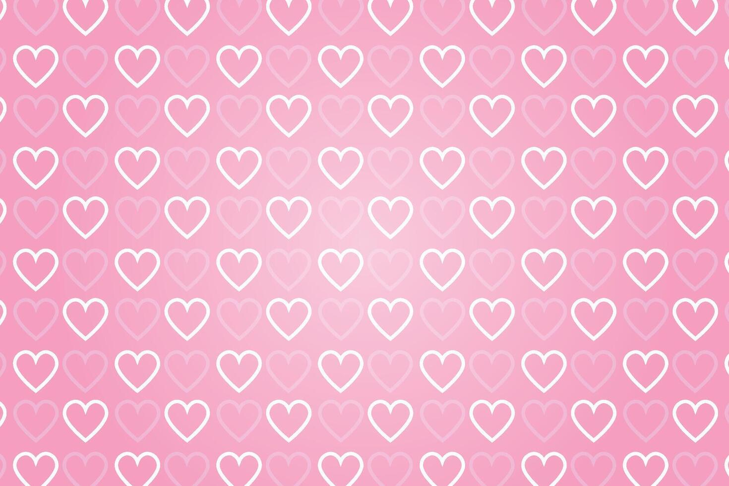Vector love heart pattern, vector hand drawn Valentine's Day pattern