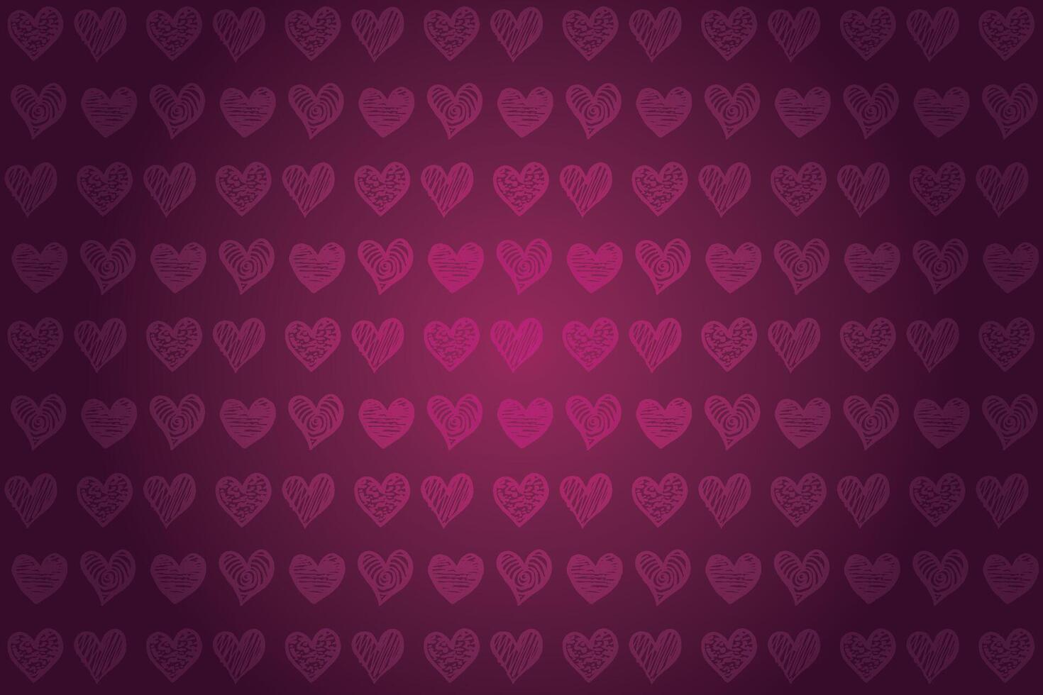 Vector love heart pattern, vector hand drawn Valentine's Day pattern