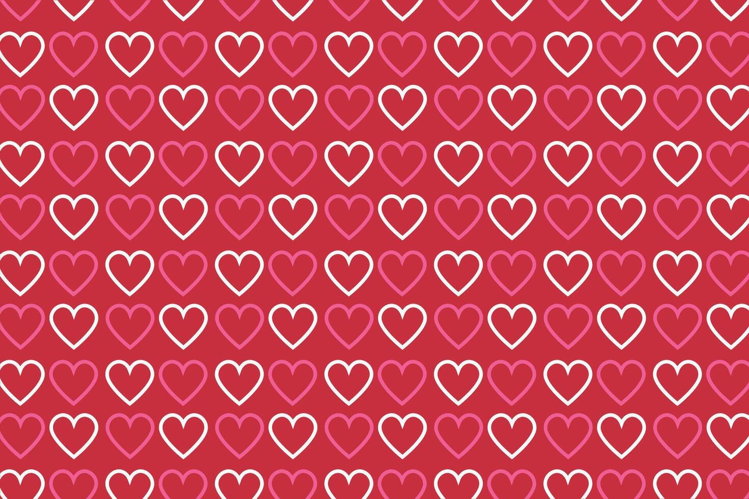 Vector love heart pattern, vector hand drawn Valentine's Day pattern