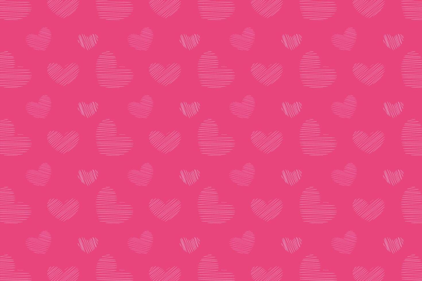 Vector love heart pattern, vector hand drawn Valentine's Day pattern