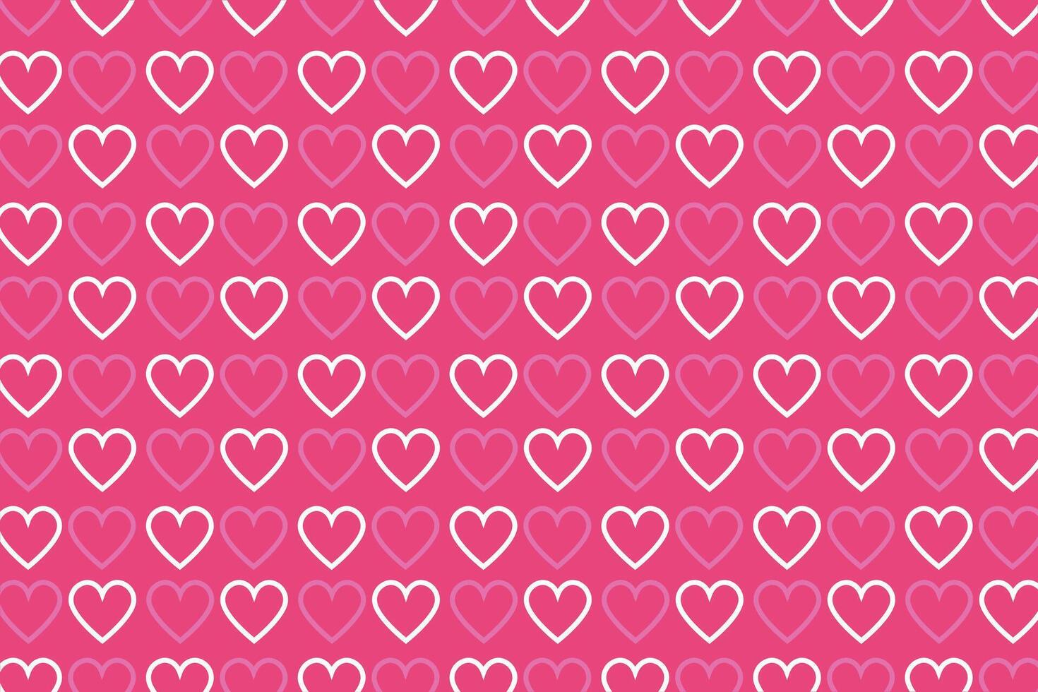Vector love heart pattern, vector hand drawn Valentine's Day pattern
