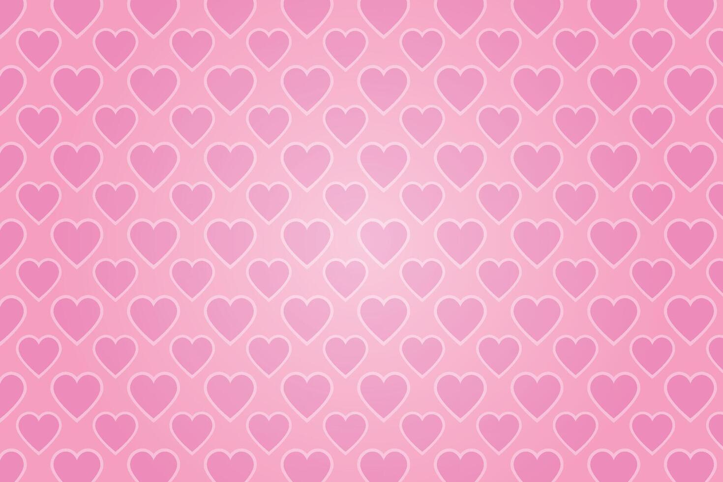 Vector love heart pattern, vector hand drawn Valentine's Day pattern