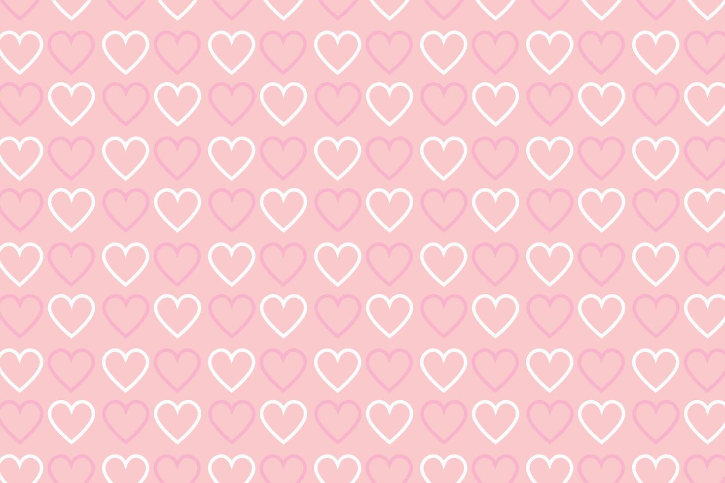 Vector love heart pattern, vector hand drawn Valentine's Day pattern