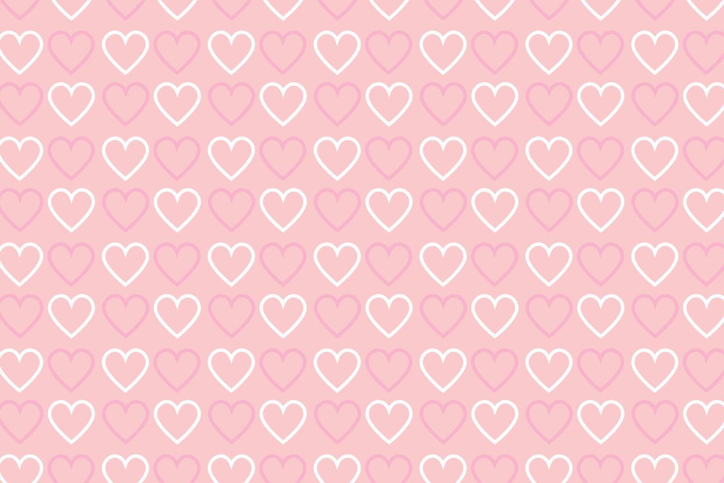 Vector love heart pattern, vector hand drawn Valentine's Day pattern