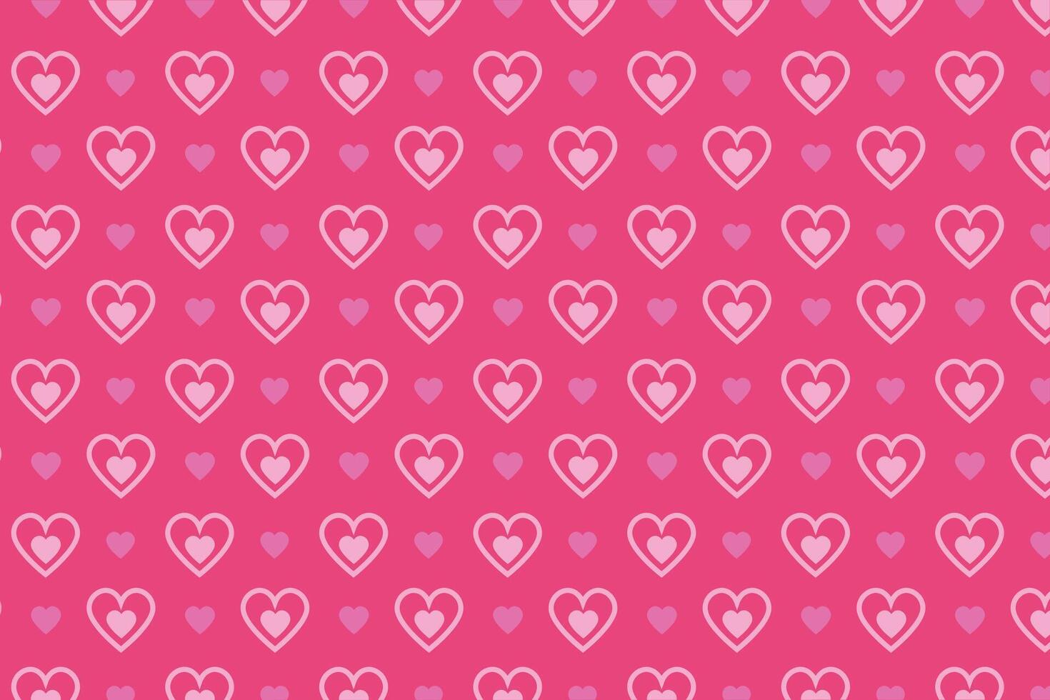 Vector love heart pattern, vector hand drawn Valentine's Day pattern