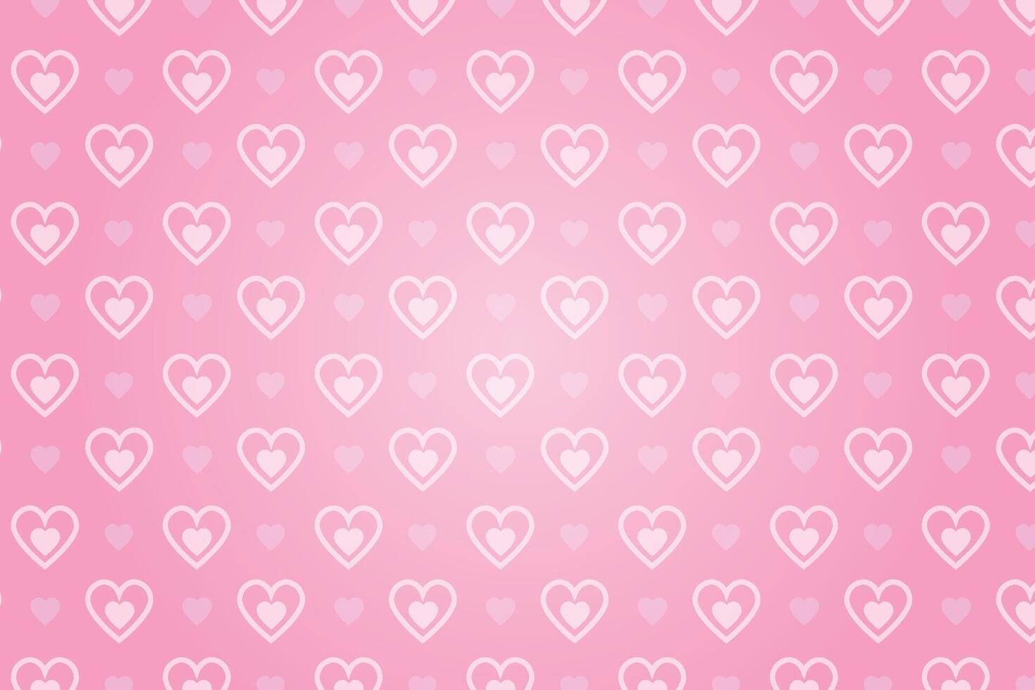 Vector love heart pattern, vector hand drawn Valentine's Day pattern
