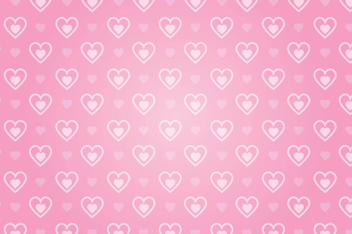 Vector love heart pattern, vector hand drawn Valentine's Day pattern