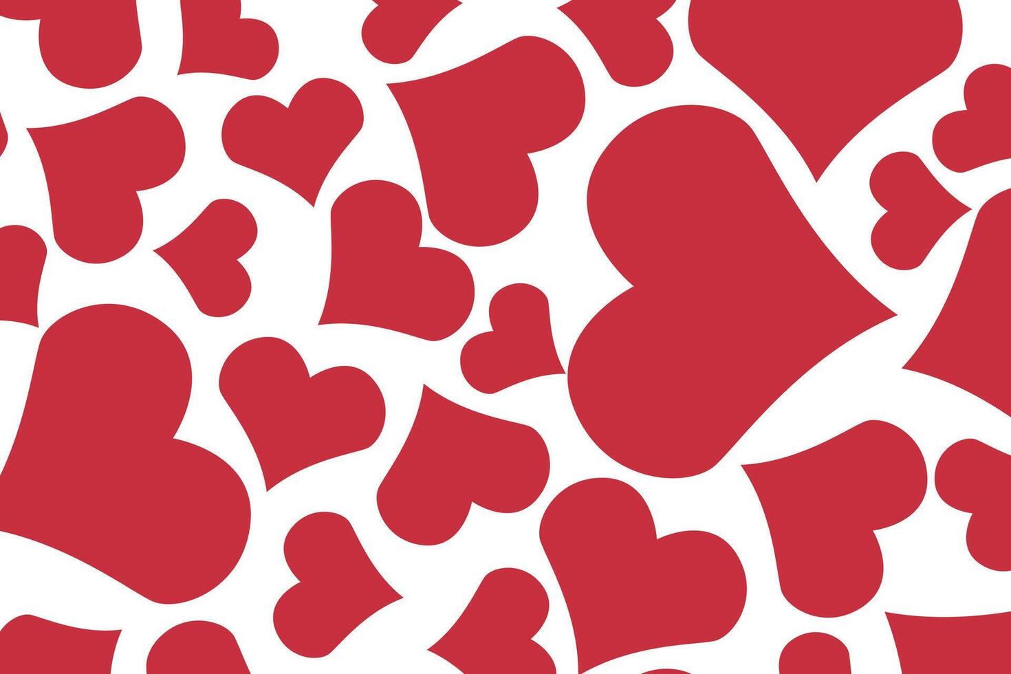 Vector love heart pattern, vector hand drawn Valentine's Day pattern