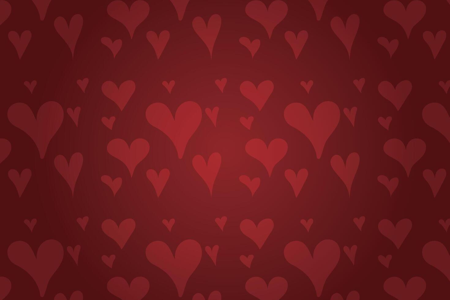 Vector love heart pattern, vector hand drawn Valentine's Day pattern