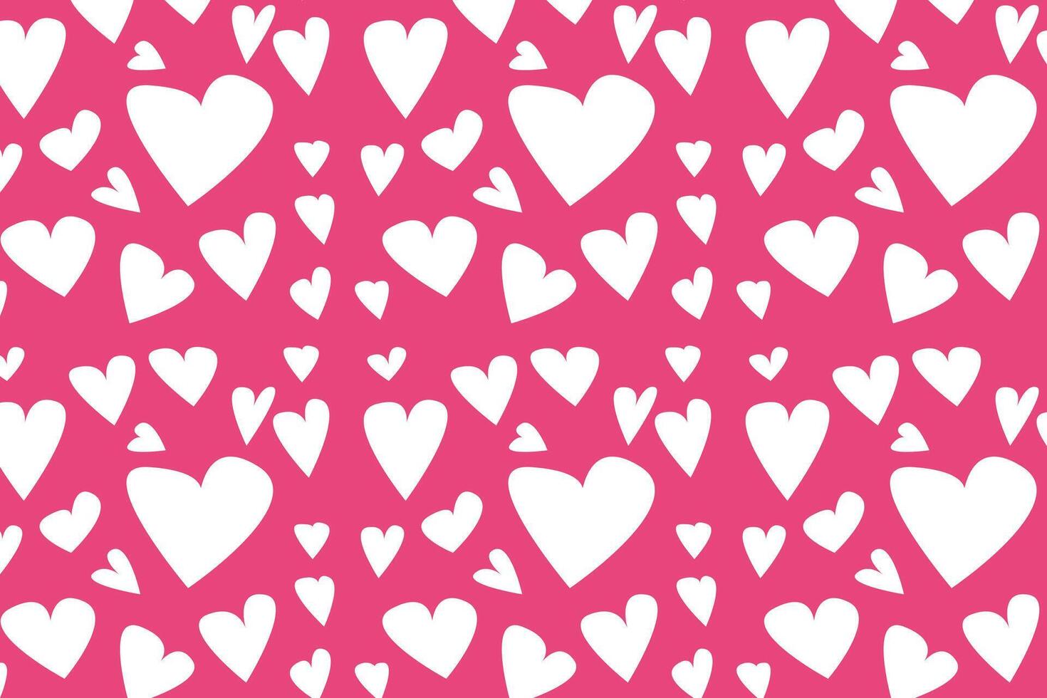Vector love heart pattern, vector hand drawn Valentine's Day pattern