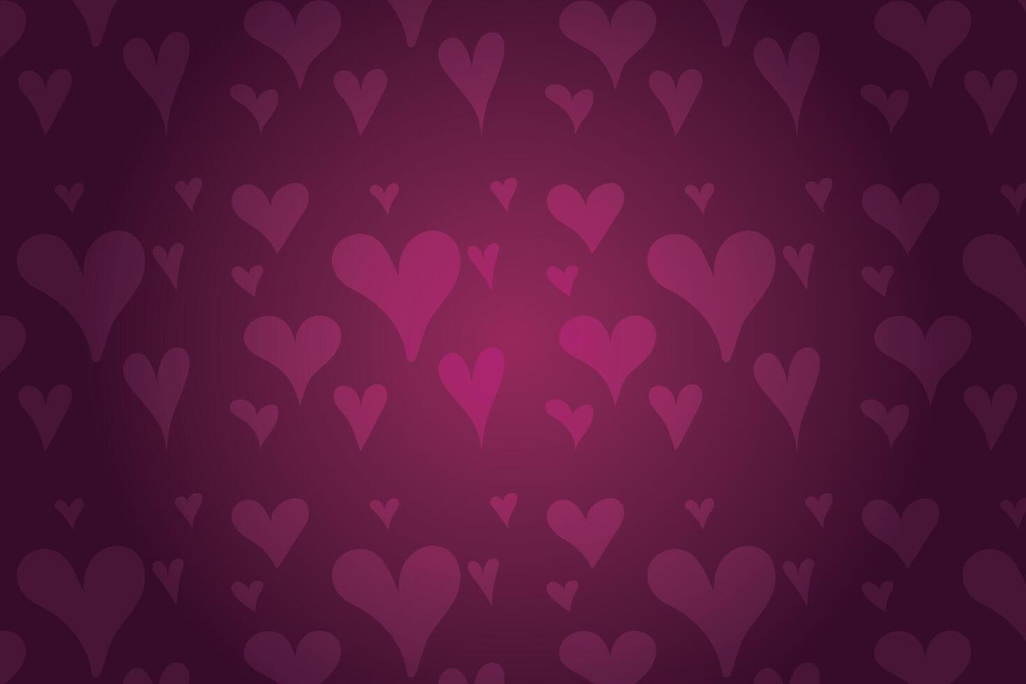 Vector love heart pattern, vector hand drawn Valentine's Day pattern