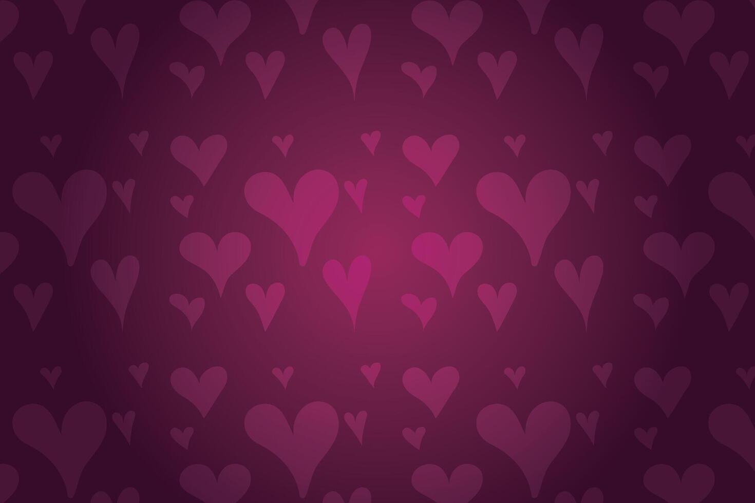 Vector love heart pattern, vector hand drawn Valentine's Day pattern