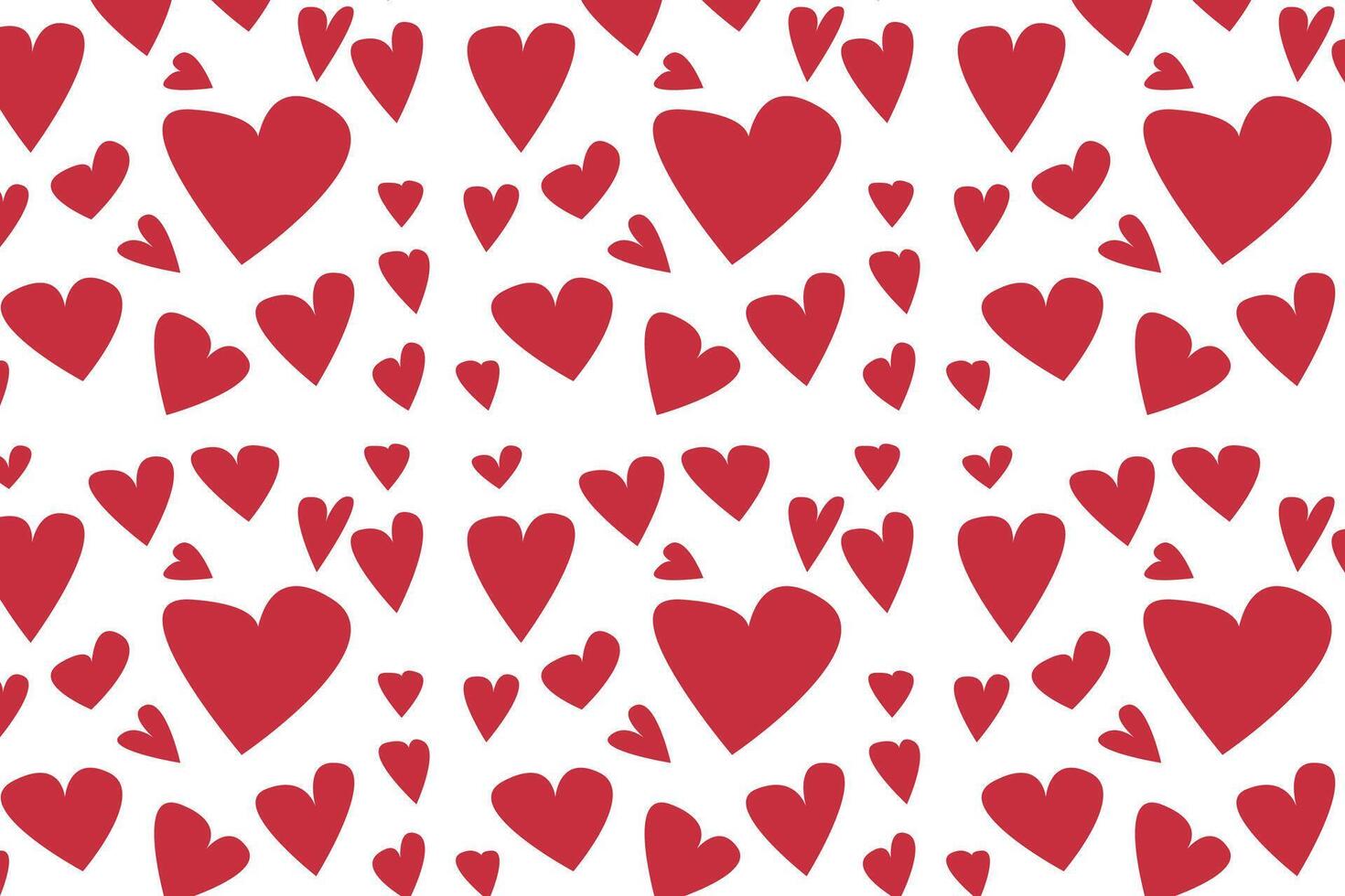 Vector love heart pattern, vector hand drawn Valentine's Day pattern