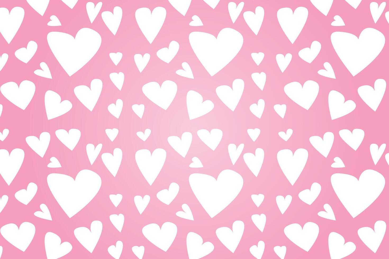 Vector love heart pattern, vector hand drawn Valentine's Day pattern