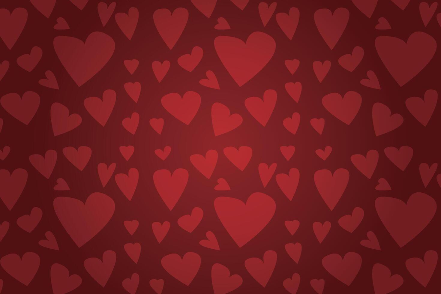 Vector love heart pattern, vector hand drawn Valentine's Day pattern