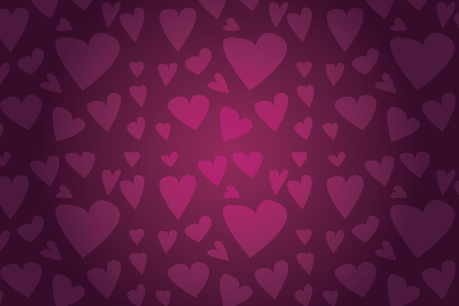 Vector love heart pattern, vector hand drawn Valentine's Day pattern
