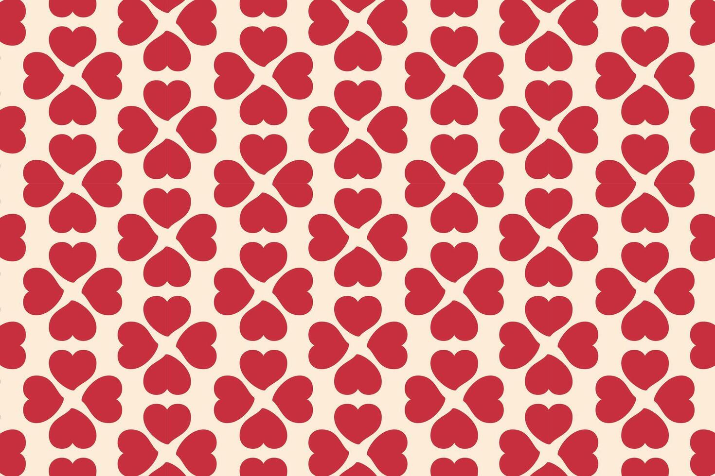 Vector love heart pattern, vector hand drawn Valentine's Day pattern
