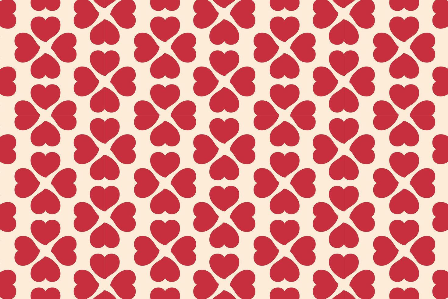 Vector love heart pattern, vector hand drawn Valentine's Day pattern