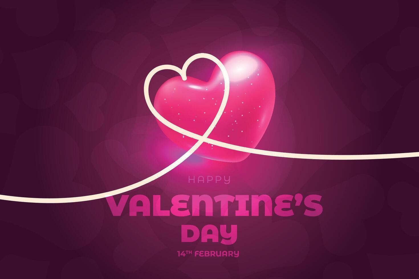 Valentine's Day background, Happy Valentine's Day banner vector