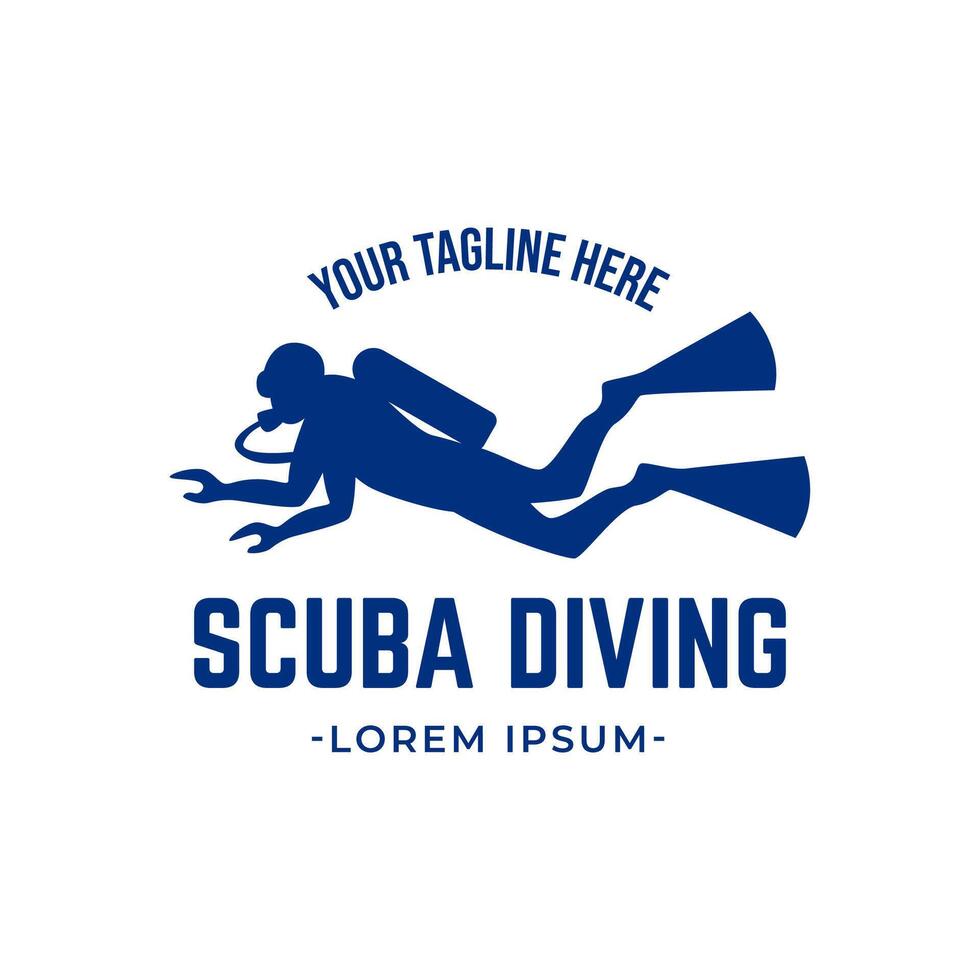 Scuba diving logo design, perfect for diving school and under water adventure logo design vector