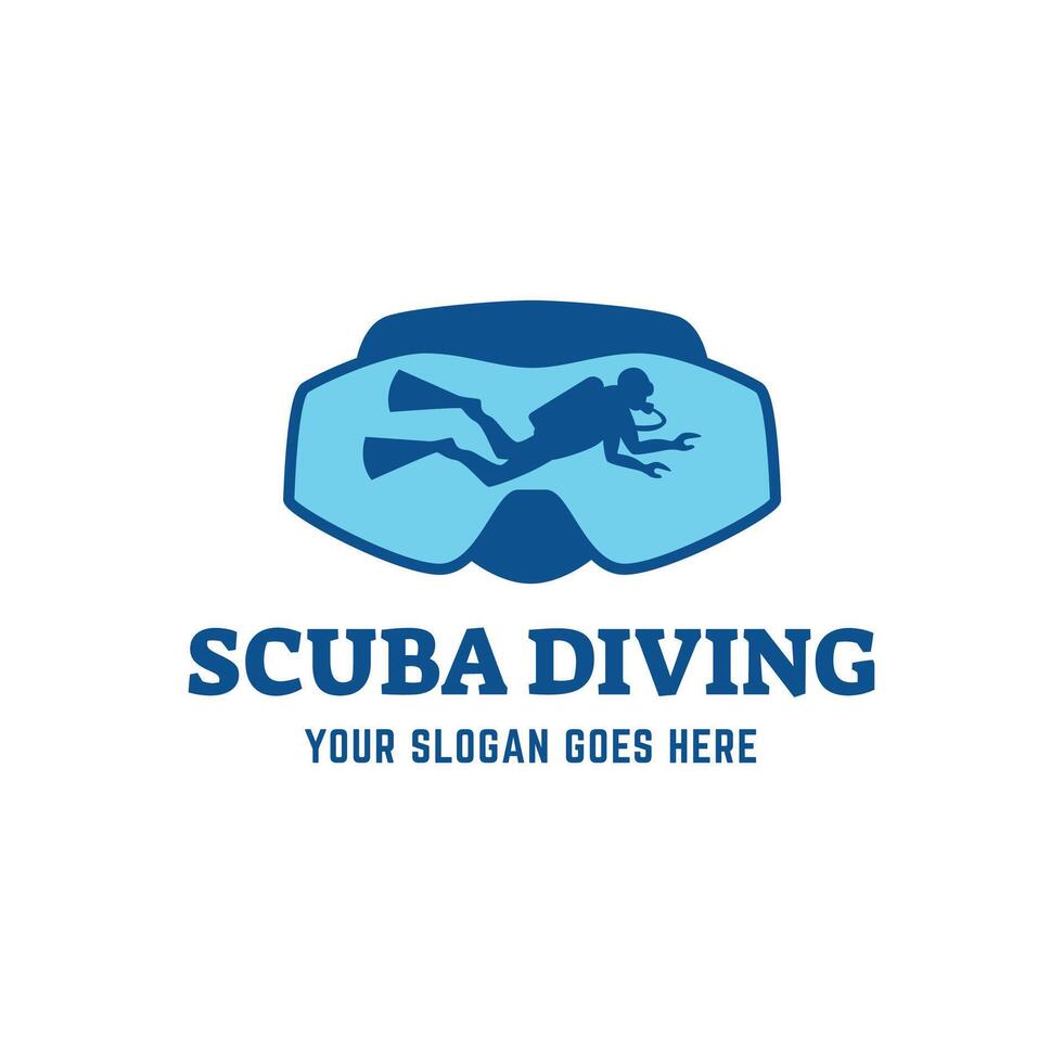 Scuba diving logo design, perfect for diving school and under water adventure logo design vector