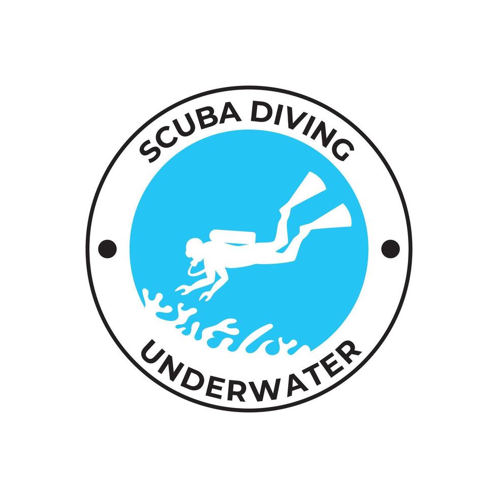 Scuba diving logo design, perfect for diving school and under water adventure logo design vector