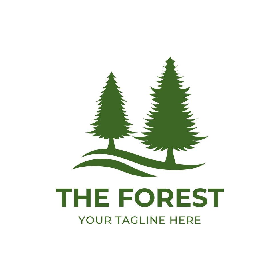 Tree logo design. Pine forest logo vector illustration