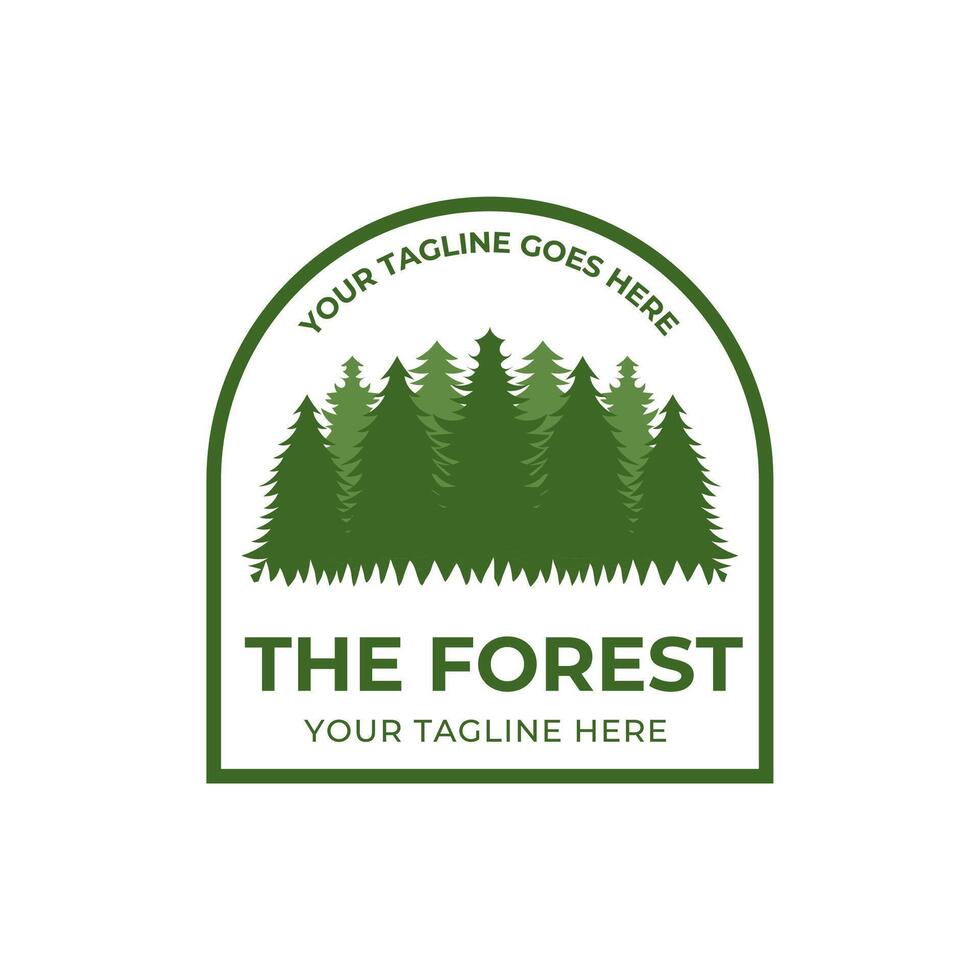 Tree logo design. Pine forest logo vector illustration