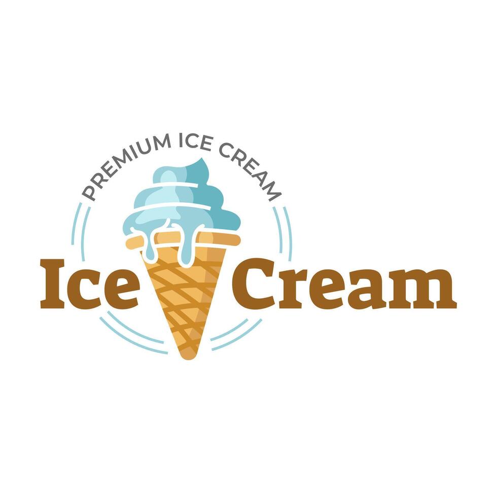 Ice Cream Logo Design. Ice cream shop logo badges and labels, gelateria signs. vector