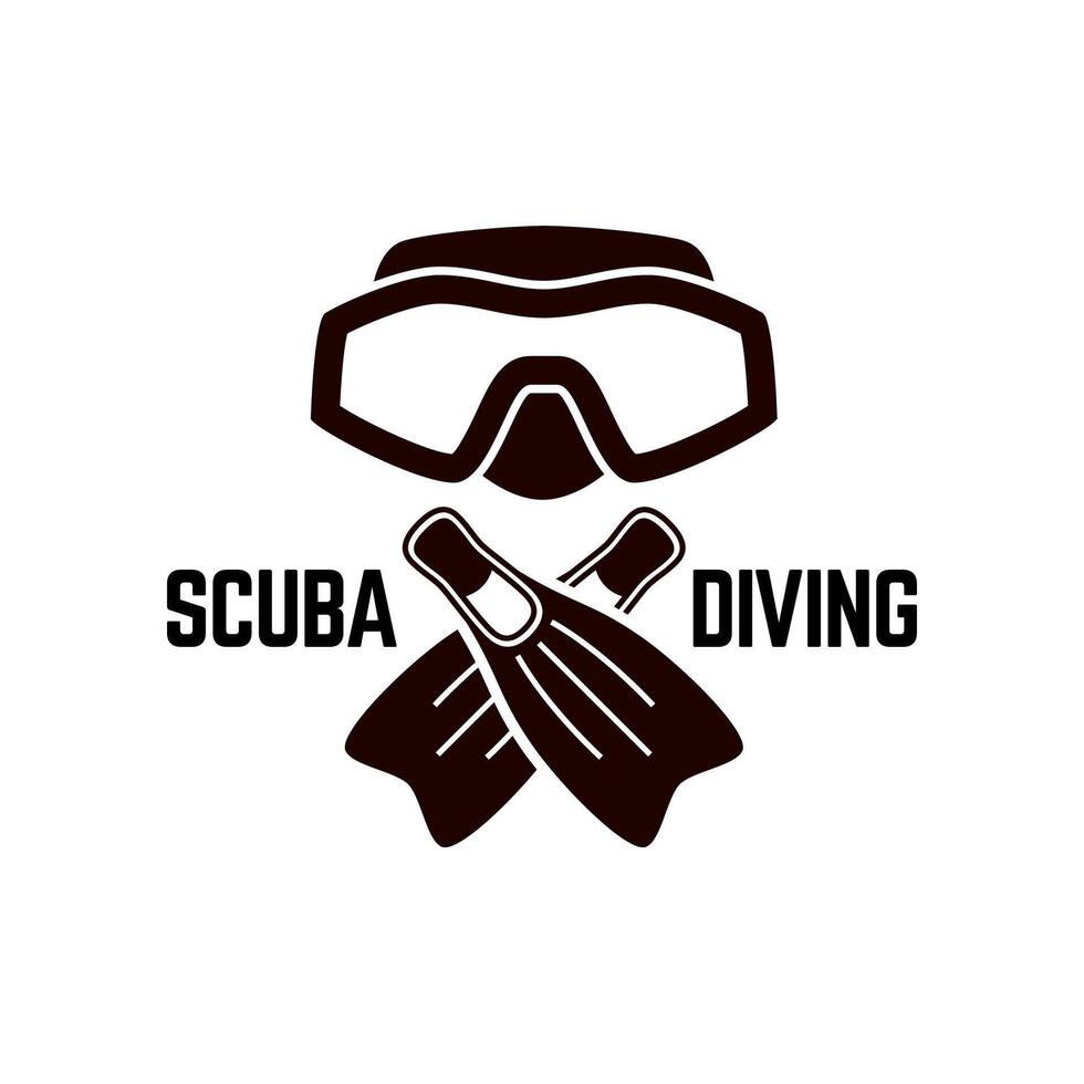 escafandra autónoma buceo vector logo diseño ilustración de debajo agua nadando equipo