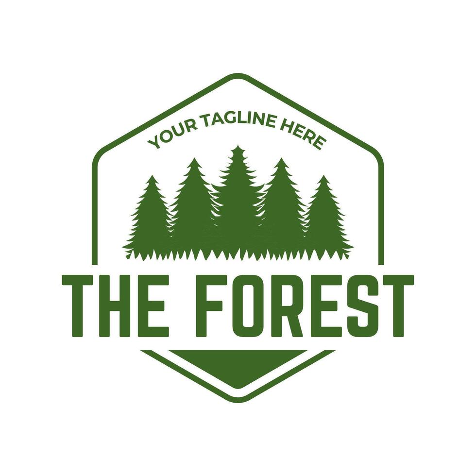 Tree logo design. Pine forest logo vector illustration