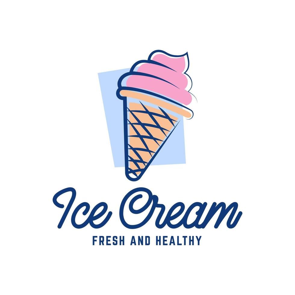 Ice Cream Logo Design. Ice cream shop logo badges and labels, gelateria signs. vector
